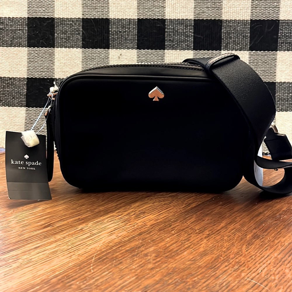 Kate Spade small shoulder/crossbody/waist bag. Black nylon. New w/tags.